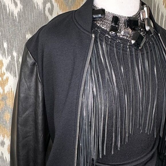 Ralph Lauren Black Label Jet Black Leather Fringe Tank Top - Picture 13 of 16